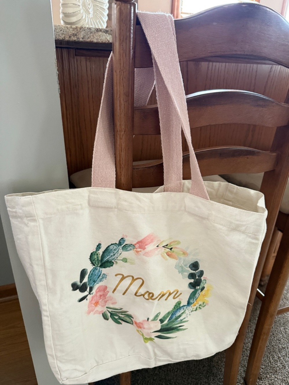 Mom Wreath Canvas Totebag